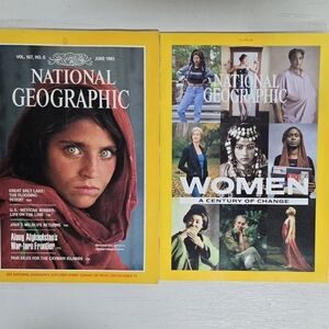 Afghan Girl June 1985 & Women A Century of Change 2019 Set (2) Nat Geo Magazines